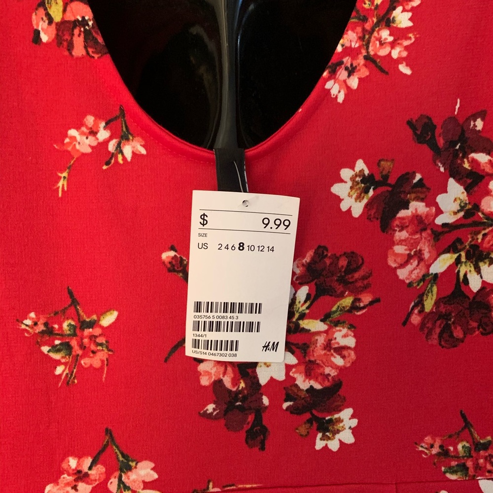 Red Floral Skater Dress